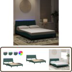Vidaxl - cadre de lit avec lumières led vert foncé 140x190 cm velours - lit design - cadre lit velours ... Vidaxl - cadre de lit avec lumières led vert foncé 140x190 cm velours - lit design - cadre lit velours ...