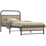 Cadre de lit sans matelas 90x190cm ch�ne fum� bois d'ing�nierie vidaxl