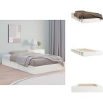 Vidaxl - cadre de lit sans matelas blanc 120x190 cm bois massif - cadre de lit - lit simple - lit en ...