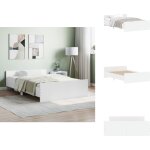 Vidaxl - cadre de lit sans matelas blanc 120x190 cm - cadre de lit - lit double - lit blanc - lit design ...