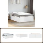 Vidaxl - cadre de lit sans matelas blanc 120x200 cm - cadre de lit - lit double - lit blanc - meuble ... Vidaxl - cadre de lit sans matelas blanc 120x200 cm - cadre de lit - lit double - lit blanc - meuble ...