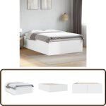 Vidaxl - cadre de lit sans matelas blanc 140x190 cm - cadre de lit - lit double - lit blanc - meuble ... Vidaxl - cadre de lit sans matelas blanc 140x190 cm - cadre de lit - lit double - lit blanc - meuble ...