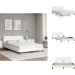 Vidaxl - cadre de lit sans matelas blanc 140x190 cm similicuir - cadre de lit - lit double - lit blanc ...
