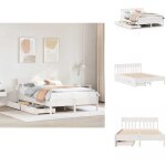 Vidaxl - cadre de lit sans matelas blanc 140x200 cm bois de pin massif - cadre de lit - cadres de lit ... Vidaxl - cadre de lit sans matelas blanc 140x200 cm bois de pin massif - cadre de lit - cadres de lit ...
