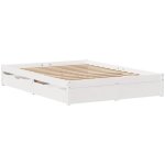 Cadre de lit sans matelas blanc 160x200 cm bois de pin massif vidaxl Cadre de lit sans matelas blanc 160x200 cm bois de pin massif vidaxl