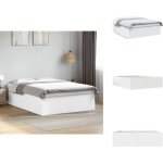 Vidaxl - cadre de lit sans matelas blanc 160x200 cm - cadre de lit - lit double - lit blanc - meuble ...