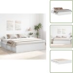 Vidaxl - cadre de lit sans matelas blanc 180x200 cm - cadre de lit - lit double - lit super king size ...