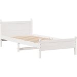 Cadre de lit sans matelas blanc 90x190 cm bois de pin massif vidaxl