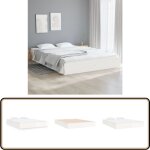 Vidaxl - cadre de lit sans matelas blanc bois massif 120x200 cm - cadre de lit - lit double - lit en ...