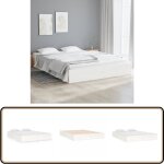 Vidaxl - cadre de lit sans matelas blanc bois massif 140x190 cm - cadre de lit - lit double - bois massif ... Vidaxl - cadre de lit sans matelas blanc bois massif 140x190 cm - cadre de lit - lit double - bois massif ...
