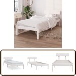 Vidaxl - cadre de lit sans matelas blanc bois massif - cadre de lit - lit simple - lit en bois - lit ...