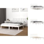 Vidaxl - cadre de lit sans matelas blanc bois de pin massif 140x200 cm - cadre de lit - lit double - ... Vidaxl - cadre de lit sans matelas blanc bois de pin massif 140x200 cm - cadre de lit - lit double - ...