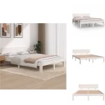 Vidaxl - cadre de lit sans matelas blanc bois de pin massif 140x200 cm - cadre de lit - lit double - ... Vidaxl - cadre de lit sans matelas blanc bois de pin massif 140x200 cm - cadre de lit - lit double - ...