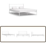 Vidaxl - cadre de lit sans matelas blanc métal 140x200 cm - lit double - cadre de lit - lit en métal ... Vidaxl - cadre de lit sans matelas blanc métal 140x200 cm - lit double - cadre de lit - lit en métal ...