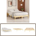 Vidaxl - cadre de lit sans matelas bois massif 140x190 cm - cadre de lit - lit double - bois massif - ...