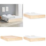 Vidaxl - cadre de lit sans matelas bois massif 140x190 cm - cadre de lit - lit double - bois massif - ...