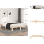 Vidaxl - cadre de lit sans matelas bois massif de pin 140x200 cm - cadre de lit - lit en bois - lit double ...