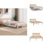 Vidaxl - cadre de lit sans matelas bois de pin massif 120x200 cm - cadre de lit - lit double - lit en ...