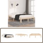 Vidaxl - cadre de lit sans matelas bois de pin massif 120x200 cm - cadre de lit - lit en bois - lit double ...