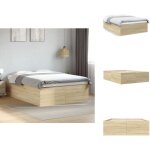 Vidaxl - cadre de lit sans matelas chêne sonoma 140x190 cm - cadre de lit - lit double - lit en bois ... Vidaxl - cadre de lit sans matelas chêne sonoma 140x190 cm - cadre de lit - lit double - lit en bois ...