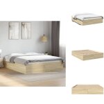 Vidaxl - cadre de lit sans matelas chêne sonoma 160x200 cm - cadre de lit - lit double - lit en bois ... Vidaxl - cadre de lit sans matelas chêne sonoma 160x200 cm - cadre de lit - lit double - lit en bois ...