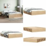 Vidaxl - cadre de lit sans matelas ch�ne sonoma 160x200 cm - cadre de lit - lit double - lit design - ...