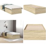 Vidaxl - cadre de lit sans matelas ch�ne sonoma 90x190 cm - cadre de lit - lit double - meuble chambre ...