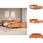 Vidaxl - cadre de lit sans matelas cire marron 200x200cm bois pin massif - cadre de lit - cadres de lit ...