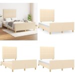 Vidaxl - cadre de lit sans matelas crème 120x190 cm tissu - cadre de lit - lit double - literie - têtière ... Vidaxl - cadre de lit sans matelas crème 120x190 cm tissu - cadre de lit - lit double - literie - têtière ...