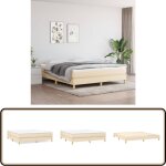 Vidaxl - cadre de lit sans matelas crème 180x200 cm tissu - cadre de lit - lit double - literie - meuble ... Vidaxl - cadre de lit sans matelas crème 180x200 cm tissu - cadre de lit - lit double - literie - meuble ...