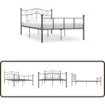 Vidaxl - cadre de lit sans matelas gris m�tal 160x200 cm - cadre de lit - lit metal - lit double - literie ...