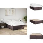 Vidaxl - cadre de lit sans matelas marron fonc� 160x200 cm tissu - cadre de lit - cadres de lit - sommier ...