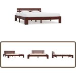 Vidaxl - cadre de lit sans matelas marron fonc pin massif 160x200 cm - cadre de lit - lit double - lit ...