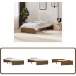 Vidaxl - cadre de lit sans matelas marron miel bois massif 90x200 cm - cadre de lit - lit simple - lit ...