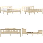 Vidaxl - cadre de lit sans matelas naturel bois massif de pin 160x200 cm - lit double - lit en bois - ... Vidaxl - cadre de lit sans matelas naturel bois massif de pin 160x200 cm - lit double - lit en bois - ...