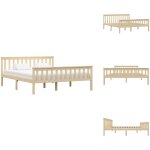Vidaxl - cadre de lit sans matelas naturel bois massif de pin 160x200 cm - lit double - lit en bois - ... Vidaxl - cadre de lit sans matelas naturel bois massif de pin 160x200 cm - lit double - lit en bois - ...