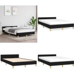 Vidaxl - cadre de lit sans matelas noir 120x190 cm tissu - cadre de lit - lit double - literie - meuble ... Vidaxl - cadre de lit sans matelas noir 120x190 cm tissu - cadre de lit - lit double - literie - meuble ...