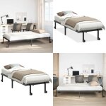 Vidaxl cadre de lit sans matelas pliable noir 80x200 cm acier