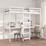 Vidaxl - cadre de lit superposé sans matelas blanc 90x190 cm pin massif Vidaxl - cadre de lit superposé sans matelas blanc 90x190 cm pin massif