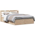 Cadre de lit avec tête de lit 140x190 cm bois de pin massif vidaxl Cadre de lit avec tête de lit 140x190 cm bois de pin massif vidaxl