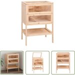 Vidaxl cage b�b� gerbille - cage pour hamster 55x40x80 cm bois massif sapin