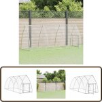 Cage pour poules argenté 300x105x120 cm acier galvanisé - poulailler - abri poulet - coop poule - cage ... Cage pour poules argenté 300x105x120 cm acier galvanisé - poulailler - abri poulet - coop poule - cage ...
