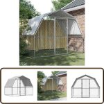 Cage à poules avec toit et porte argenté acier galvanisé - poulailler - abri pour animaux - cage à poules ... Cage à poules avec toit et porte argenté acier galvanisé - poulailler - abri pour animaux - cage à poules ...
