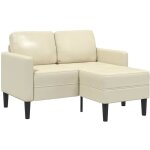 Vidaxl - canapé 2 places avec méridienne en l crème 125 cm similicuir Vidaxl - canapé 2 places avec méridienne en l crème 125 cm similicuir