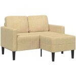 Vidaxl canap 2 places avec mridienne en l gris - vert 125 cm lin