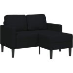 Vidaxl - canapé 2 places avec méridienne en l noir 125 cm tissu Vidaxl - canapé 2 places avec méridienne en l noir 125 cm tissu