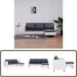 Vidaxl - canap  3 places avec coussins blanc similicuir - canap trois places - canap moderne - canap ...