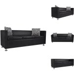 Vidaxl - canapé à 3 places cuir artificiel noir - canapé 3 places - canapé cuir artificiel - canapé noir ... Vidaxl - canapé à 3 places cuir artificiel noir - canapé 3 places - canapé cuir artificiel - canapé noir ...