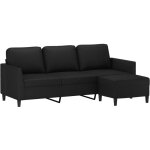 Vidaxl - canap� � 3 places avec repose - pieds noir 180 cm similicuir