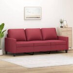 Vidaxl - canap� � 3 places rouge bordeaux 180 cm similicuir